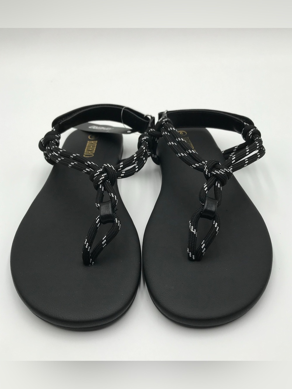 BNWT Rihero Black Rope Sandals - Picture 4 of 12